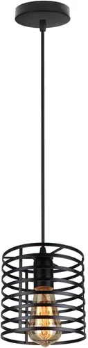Vista 9 de Adjustable Height E27 Chandelier Light Fixture - Industrial Vintage Iron Pendant Lamp for Living Room, Kitchen Island, and Balcony(B1)