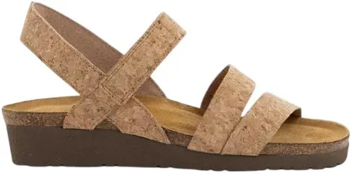 Vista 38 de Naot Kayla sandalia con taco de cuña para mujer Piel de lagarto beige
