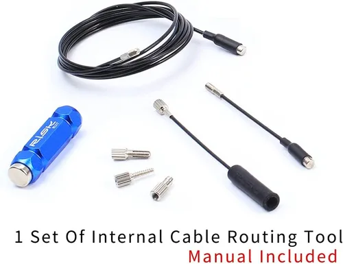 Vista 2 de Kit de herramientas de enrutamiento de cable interno para bicicleta compatible con carcasa de cable de 0.157-0.217 in, manguera hidráulica y tubo