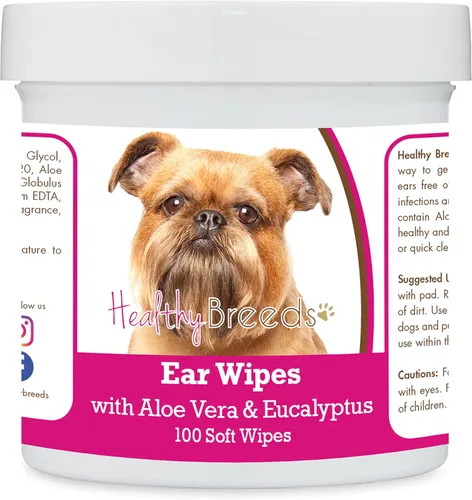 Vista 163 de Healthy Breeds Shih Tzu Toallitas de limpieza de oídos con aloe y eucalipto para perros, 100