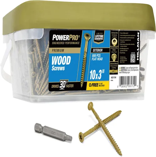 Vista 16 de Power Pro Tornillos de madera para exteriores de alta calidad, tornillos de cubierta multiusos #8 x 1-1/2 pulgadas para proyectos al aire libre