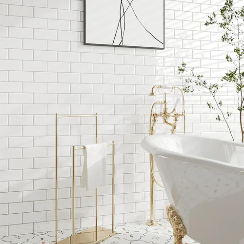 Vista 5 de VEELIKE 12 hojas de azulejos blancos para salpicaduras de cocina, azulejos blancos de metro con lechada plateada de 12 x 12 pulgadas, extraíble