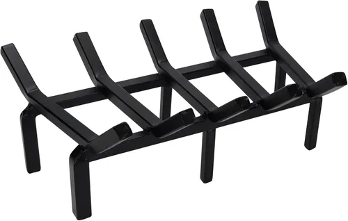 Vista 9 de Parrilla de Fuego de Acero Sólido Resistente - Soporte para Troncos de Madera de 20 Pulgadas para Hogar Interior, Fogata al Aire Libre y Chimenea