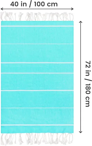Vista 4 de Utopia Towels Paquete de 2 toallas de playa turcas, de 40 x 72 pulgadas, de gran tamaño, 100% algodón, sin arena, ligera, absorbente, de secado