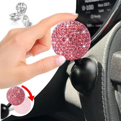 Vista 11 de Cubierta de botón de arranque de coche con brillo, cubierta de botón de arranque de joystick de diamante, lindos accesorios de coche para mujeres