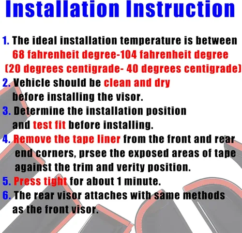 Vista 5 de labwork Deflectores de visera lateral con cinta, protectores de lluvia, protector de lluvia, deflector de repuesto para Toyota Highlander 2001 2002