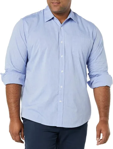 Vista 4 de Tienda Essentials - Camisa de popelina para hombre informal de manga larga con ajuste regular