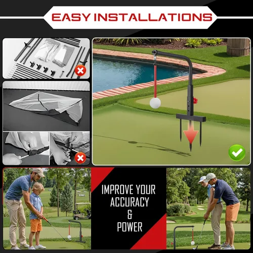 Vista 5 de Entrenador de swing de golf – Ayuda de entrenamiento de swing de golf duradera para práctica de golf – Accesorios de golf para niños y jóvenes