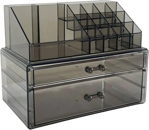 Acrylic Makeup Accessories Storage Box Space Saving Jewelry Organiser With Multiple Compartments For Easy Access