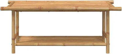 Vista 4 de mesa de Centro para sala Mesas de centro Mesa de centro de 43.3 x 21.7 x 17.7 pulgadas de bambú. Adecuado para salas de estar, balcones, dormitorios