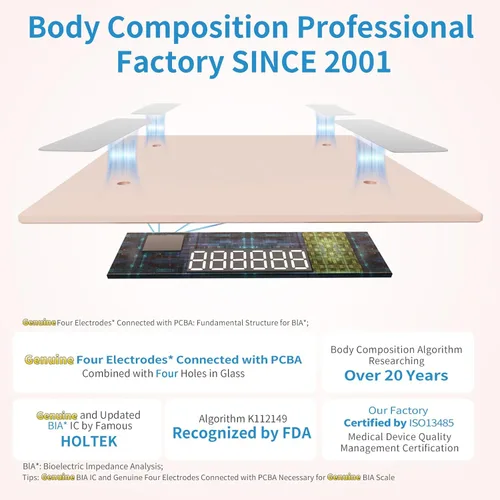 Vista 2 de Homebuds Smart Bathroom Scale for Body Weight, High Precision Assured by Weight Scale Professional Factory Since 2001, App Sync 13 Body Composition