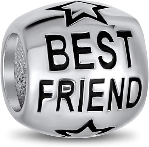 Personalized Flower Star Split 2 Pcs Set Puzzle Heart Shape Love BFF Sorority Sister Words "SIS" Best Friend Friendship Charm Bead For Women Teens