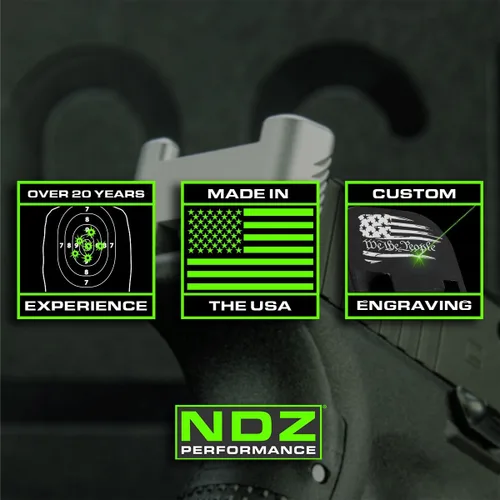 Vista 7 de NDZ Performance Placa trasera deslizante para Springfield Hellcat & Hellcat Pro de 0.354 in de aluminio anodizado grabado con láser, fabricada