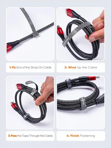 Vista 7 de CableCreation 100 bridas de sujeción reutilizables, bridas ajustables de primera calidad de 6 pulgadas, correas de nailon para organizar cables