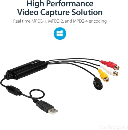 Vista 4 de StarTech.com USB Video Capture Adapter Cable - S-Video/Composite to USB 2.0 SD Video Capture Device Cable - Twain Support - Analog to Digital