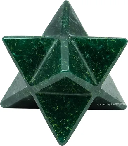 Vista 28 de Amazing Gemstone Cristal de Merkaba de piedra lunar arcoíris, estrella metafísica de Merkaba de 1 pulgada para meditación, cristal de tetraedro