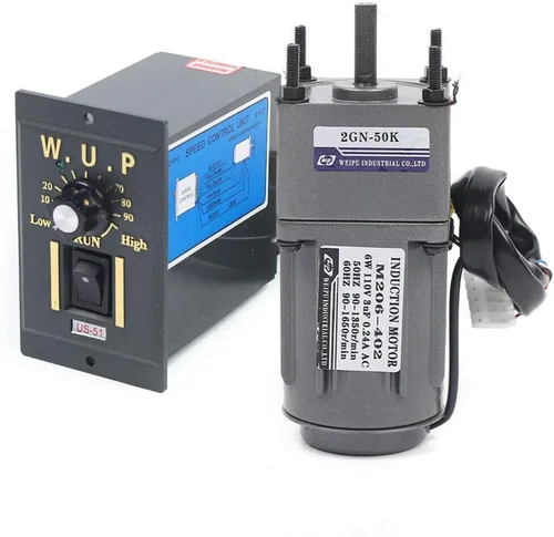 Vista 32 de Motor de engranajes eléctrico 110V 250W 10K Monofásico de alto par motor reductor de engranajes de CA 0-135 RPM Controlador de velocidad variable