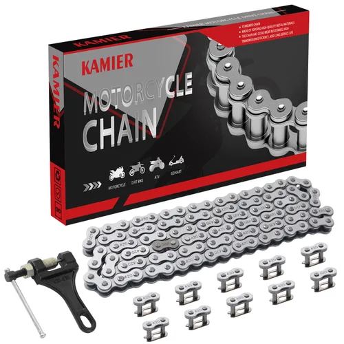 KAMIER Cadena de transmisión 420 de 102 eslabones con rompecadenas para CRF50 XR50 KLX110 PW80 TTR90 RM60 50cc 70cc 90cc 110cc 125cc TaoTao Coolster