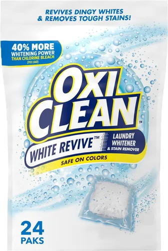 OxiClean White Revive Blanqueador de ropa y quitamanchas Power Paks, 24 unidades