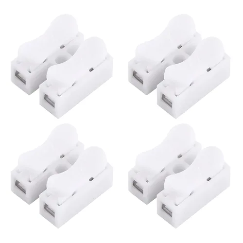 Vista 6 de 100 conectores de alambre de resorte, 5A 220 V 2 Pin Push Quick Wire Cable Conector Terminal de cableado blanco