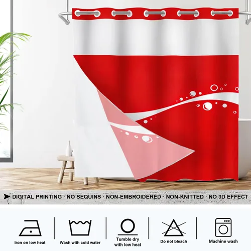 Vista 843 de Shrahala Father and Child Embracing No Hooks Shower Curtain with Snap in Liner Set, Tender Moment Captured Bathroom Décor Polyester Fiber Waterproof