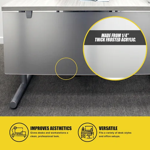 Vista 5 de OBEX Panel de acrílico modestia montado en la mesa, panel de privacidad y barrera para cubículo de oficina, 12 x 24 pulgadas, esmerilado