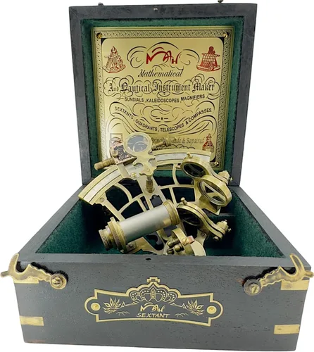 Brass Ship History Sextant Handmade Gift for Father's Day, Birthday, Anniversary, Baptism, Partner, Best Men, Graduation, Christmas, Vintage Style