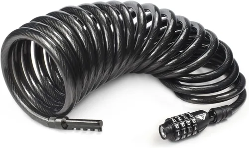 Vista 9 de MARQUE Cable de bloqueo de bicicleta de combinación de 3/8 pulgadas (5 pies, 10 pies, 15 pies, 25 pies) de bloqueo de combinación reiniciable, cable