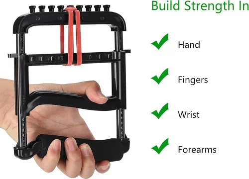 Vista 4 de Hand Exerciser,Finger Exerciser and Hand Strengthener for Hands,Finger,Wrist,Forearms and Thumbs Therapy,Black