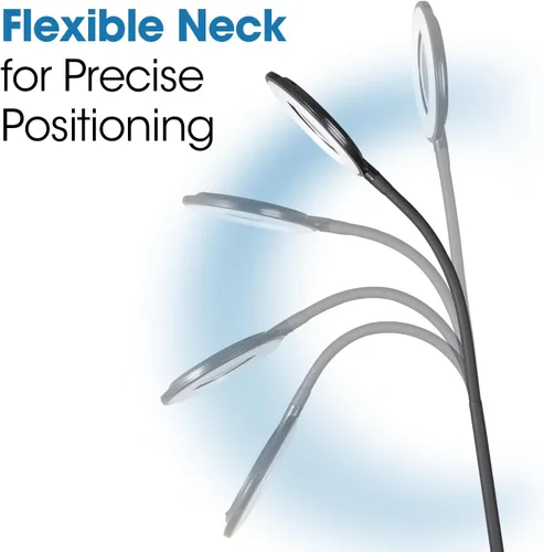 Vista 5 de OttLite Lámpara LED con clip de lupa con luz, aumento de grado óptico, brazo ajustable, tecnología LED ClearSun para manualidades y costura, gran