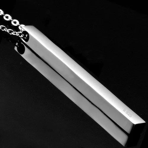Vista 5 de Perfect 4U Collar largo redondo de plata de ley 925 para mujer, joyería hecha a mano de 16 a 30 pulgadas Barra vertical