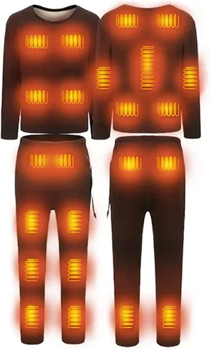 Conjunto de ropa interior térmica para mujer, camisa térmica y pantalones cálidos, juego de capa base para clima frío (sin batería)