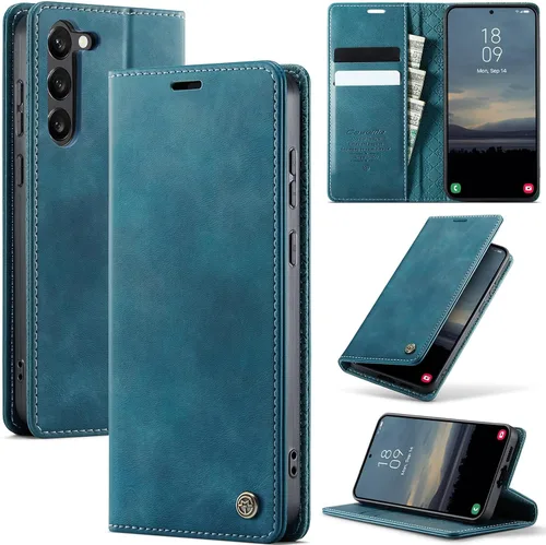 Vista 73 de Funda tipo cartera para Samsung Galaxy Z Flip 7 de piel con tarjetero y función atril, cierre magnético, bloqueo RFID, TPU a prueba de golpes Negro