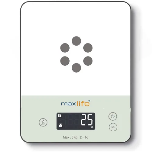 Vista 8 de Max Life Báscula digital de cocina ML-CF1 - Báscula de alimentos de alta precisión con medición de tara y varias unidades, diseño delgado con Gris
