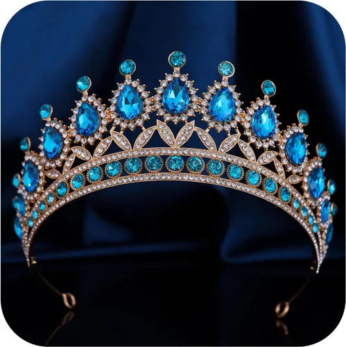 Vista 12 de FORSEVEN Tiaras y coronas de cristal para mujer – Boda y fiesta de cumpleaños, corona de princesa, accesorios para el cabello – Diadema de diamantes