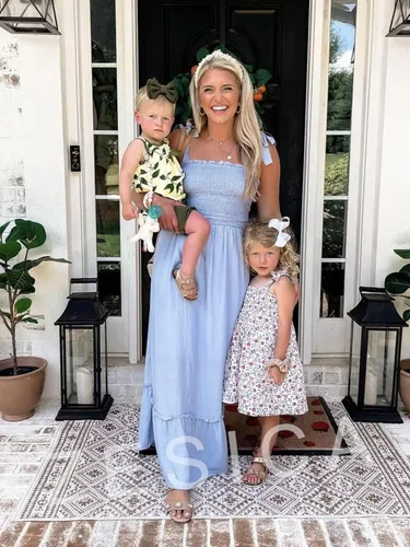 Vista 6 de ZESICA Women's 2023 Summer Boho Spaghetti Strap Square Neck Solid Color Ruffle A Line Beach Long Maxi Dress