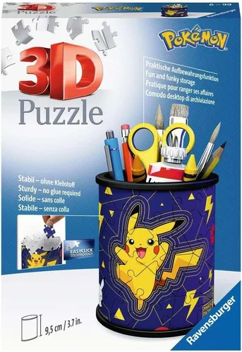Ravensburger Pokemon Gifts - Rompecabezas 3D para niños a partir de 6 años - 54 piezas - Pote de lápices - No requiere pegamento