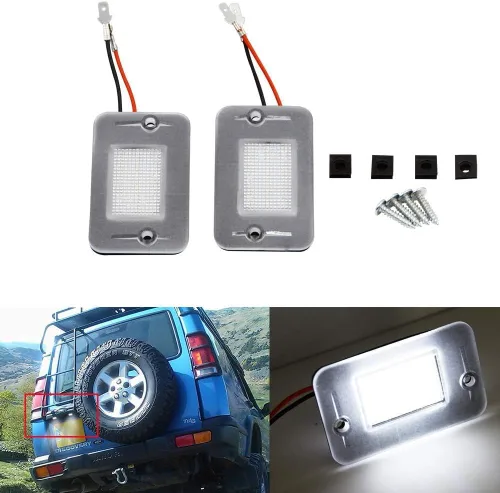 Vista 7 de 2 unids para L.and R.over Discovery 1994-2004 1 2 pares LED placa lámpara de alta potencia color blanco bombillas traseras