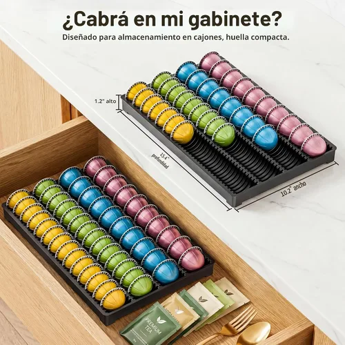 Vista 2 de EVERIE Cajón de Almacenamiento de Cápsulas de Café Compatible con Nespresso Vertuoline, Inserto para Cajonera, NCT04
