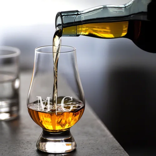 Vista 8 de Juego de piedras de whisky grabadas con 6 vasos de degustación de whisky Glencairn (regalo personalizado)