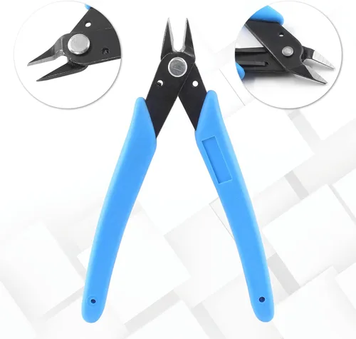 Vista 2 de Bivethoi 3 piezas de micro cortadores de alambre, cortadores diagonales pequeños para impresora 3D, alicates de filamento, minippers pequeños, Azul