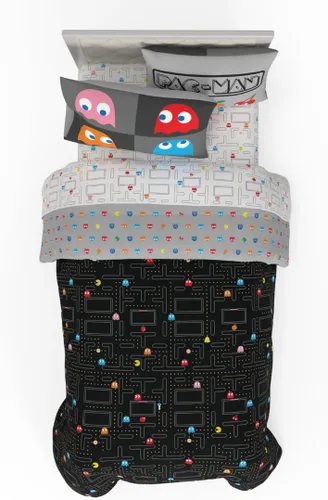 Vista 103 de Franco - Juego de ropa de cama coleccionable Nintendo Donkey Kong, 5 piezas, edredón reversible supersuave y juego de sábanas con funda