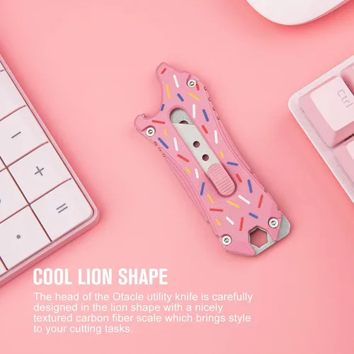 Vista 7 de OKNIFE Otacle EDC - Cuchillo utilitario retráctil, cuchillo para abrir cajas, herramienta multifuncional con cortador de cinturón, abridor