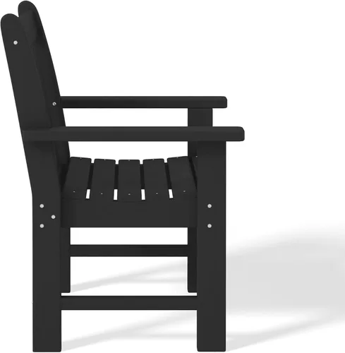 Vista 5 de WestinTrends Malibu Outdoor Patio HDPE Adirondack Silla de comedor para patio, color negro