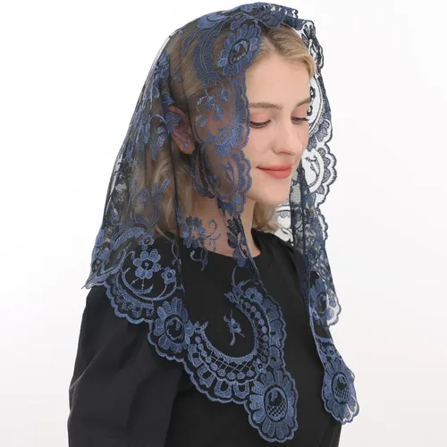 Vista 6 de Bordado de encaje velos de la iglesia católica, manitas, capilla, bufanda de encaje