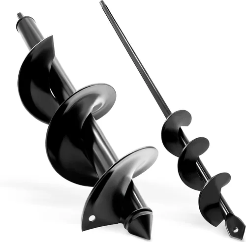 Vista 17 de SYITCUN Broca de taladro para plantar – Broca en espiral de 3 x 12 pulgadas – Herramienta de maceta de bulbos y excavadora de agujeros para poste