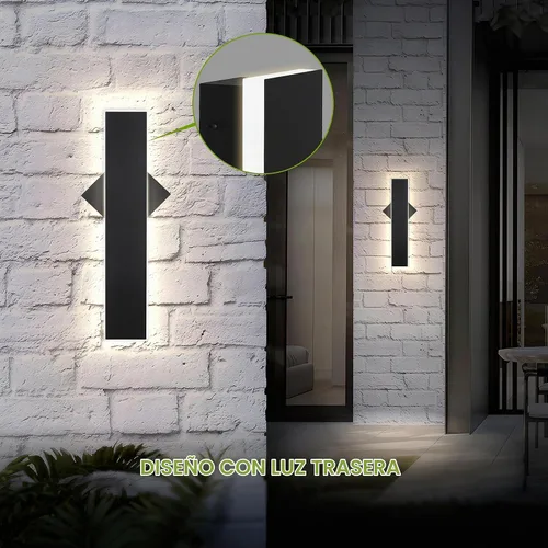 Vista 7 de ASD Lámpara LED de montaje en pared de 18 pulgadas de largo, aplique lineal para exteriores e interiores 3CCT, regulable, impermeable 7) Bronce
