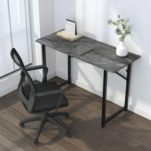 Vista 205 de Escritorio plegable de 47 pulgadas, no requiere montaje, mesa de oficina en casa, escritorio de campamento para computadora de juegos, color beige