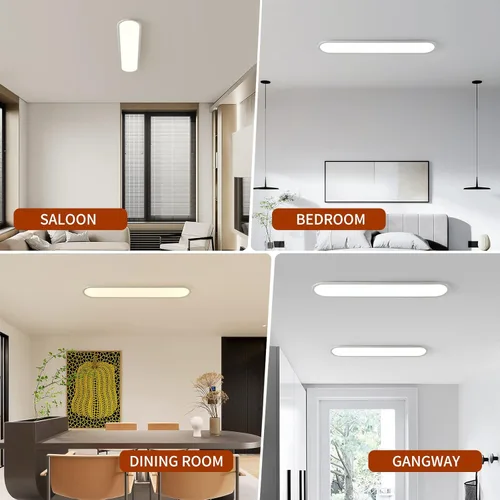 Vista 3 de Ganeed Lámpara de techo LED regulable de 39.4 pulgadas, lámparas de techo largas de alto brillo, 3000-6000 K seleccionables, moderna, ultrafina