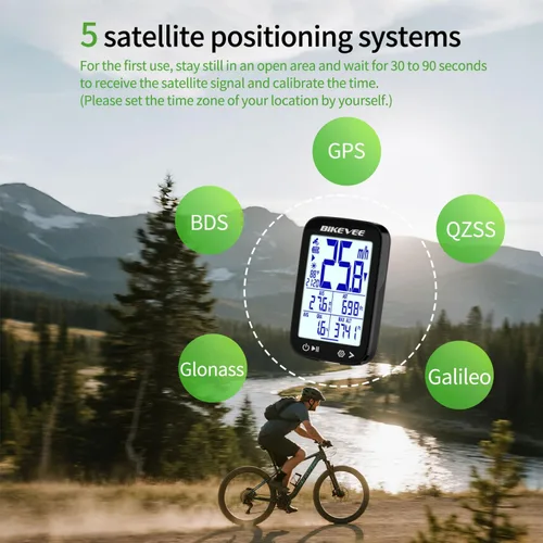 Vista 6 de GPS Bike Computer, 2.4" Screen, Altitude, Gradient, IPX7, 28H Negro-a